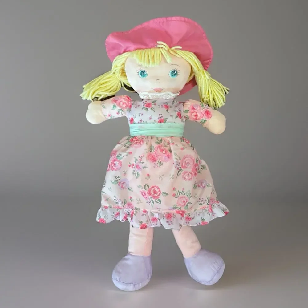 Vintage 1995 Sweetie Mine Rag cloth Doll Pillow Plush Blonde Pink Floral